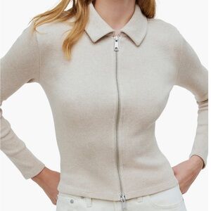Madewell ribbed zip front sweater